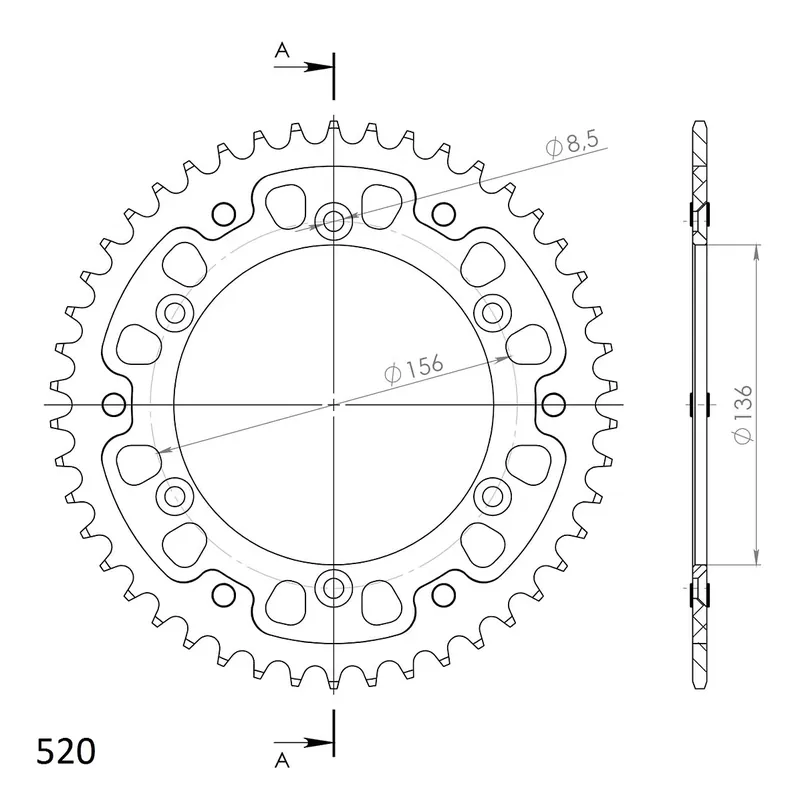 Jetzt Kaufen Supersprox Stealth-Kettenrad 520 46Z (Rot)