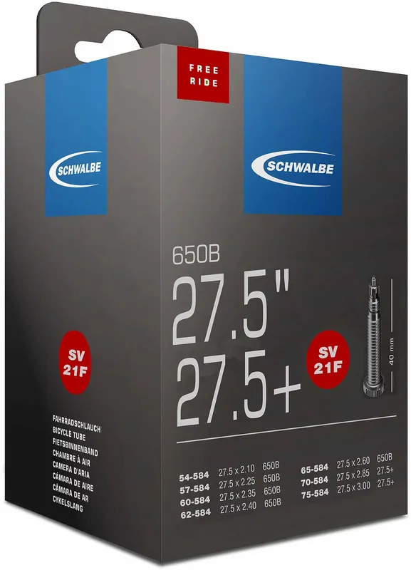 Super-Preis Schwalbe Schlauch Nr. 21 F Freeride 27,5 Zoll schwarz Sclaverandventil (SV)