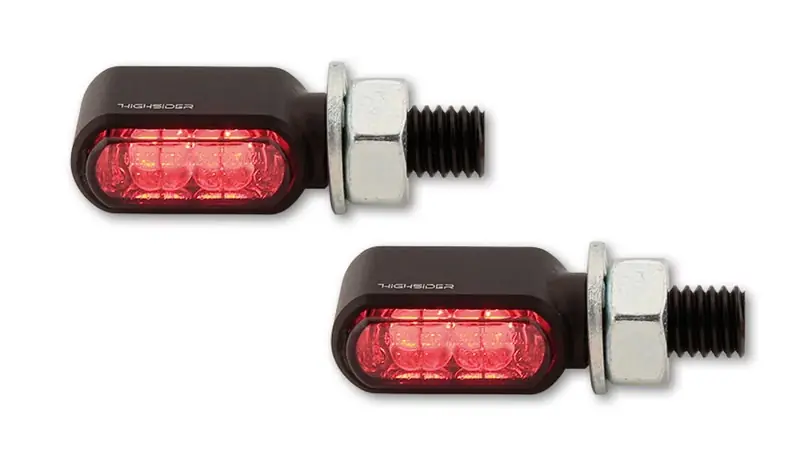 Knallerangebot HIGHSIDER pro Little Bronx LED Rück-, Bremslicht, Blinker Schwarz/Getönt 3in1, CNC, E-Geprüft (Paar)