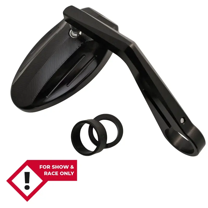 HIGHSIDER smart Lenkerendenspiegel Ferrara Schwarz Mit gefrästen Rillen (1Stck.) Expressversand