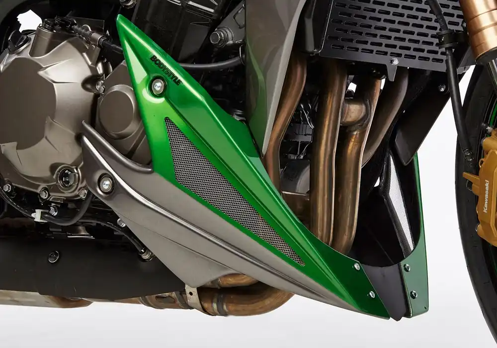 BODYSTYLE Sportsline Bugspoiler ABS Kunststoff schwarz/grau/grün für KAWASAKI Z1000 R Edition Nur Für Kurze Zeit