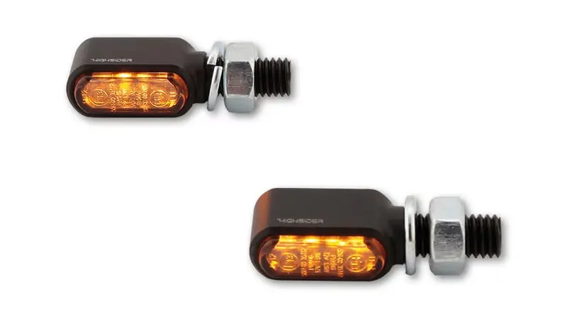 Sonderangebot HIGHSIDER pro Little Bronx LED Indicator Gehäuse Schwarz / Linse Rauchgrau (Paar), Vorn & Hinten