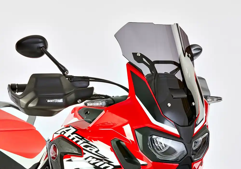 ERMAX Windschutzscheibe Sport Acrylic durchsichtig Schwarz getönt für HONDA CRF1000L Africa Twin; CRF1000L Africa Twin Adventure Sports Ausverkauf