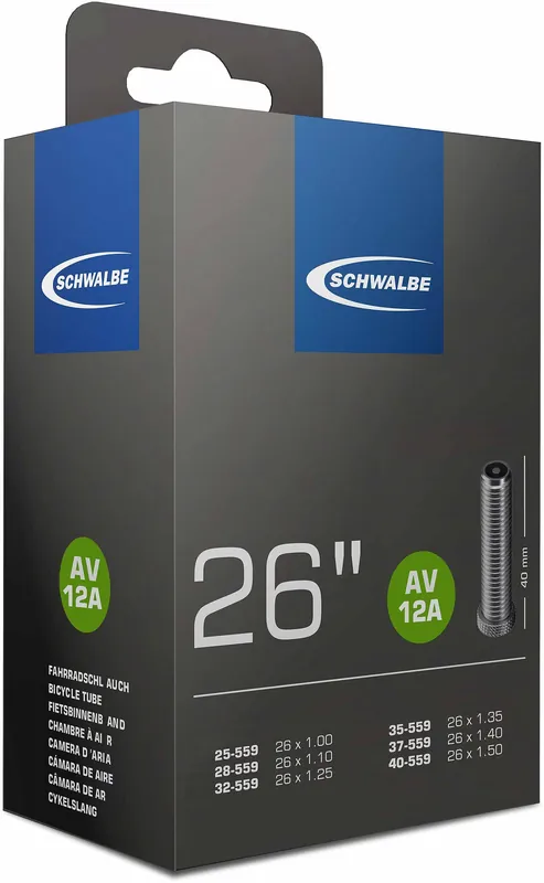 Geprüft Schwalbe Schlauch Nr. 12 A 26 Zoll schwarz