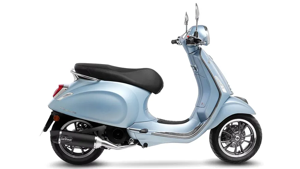 LeoVince Komplettanlage Edelstahl SBK NERO für PIAGGIO VESPA PRIMAVERA/SPRINT 125 3V mit Katalysator Preis Gesenkt