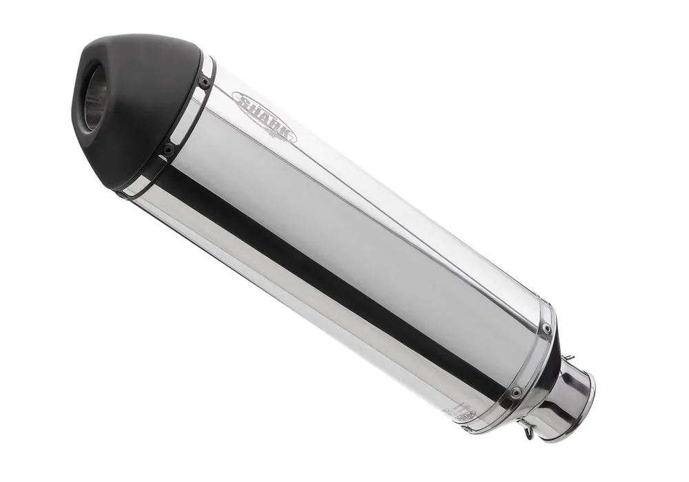 Shark Performance SLIP-ON Aluminium poliert/Endkappe Edelstahl schwarz matt beschichtet silber DSX-5 für SUZUKI SV 650,SV 650 X EURO4 EURO5 Abverkauf