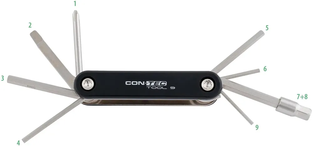 Angebot CONTEC Multifunktionswerkzeug Tool 9 schwarz / silber
