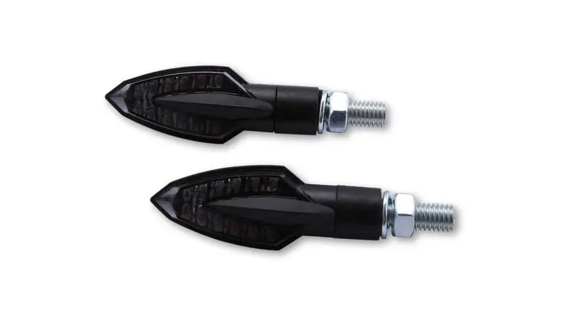 Expressversand HIGHSIDER smart Vinci LED Blinker Gehäuse Schwarz / Linse Rauchgrau (Paar), Vorn & Hinten