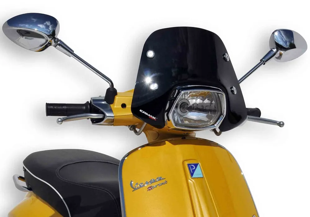 Preisreduziert ERMAX Scooterscheibe Piccolo Acrylic durchsichtig Schwarz getönt für VESPA Sprint 125; Sprint 150; Sprint 50