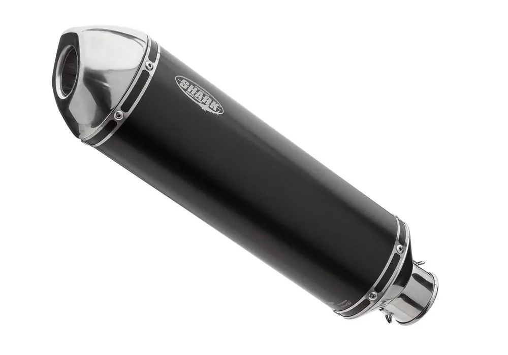 Shark Performance SLIP-ON Aluminium eloxiert/Endkappe Edelstahl poliert schwarz DSX-5 für BMW K 1200 R,K 1200 S Preisreduziert