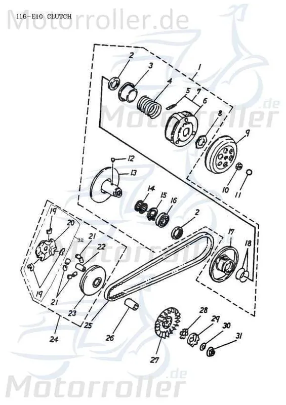Adly Air Tec 1 50 AC Seegerring Sicherungsring Roller Klemmring HerChee 50ccm 2Takt 50cc 2T Nutring Sicherungsclip Meistverkauft