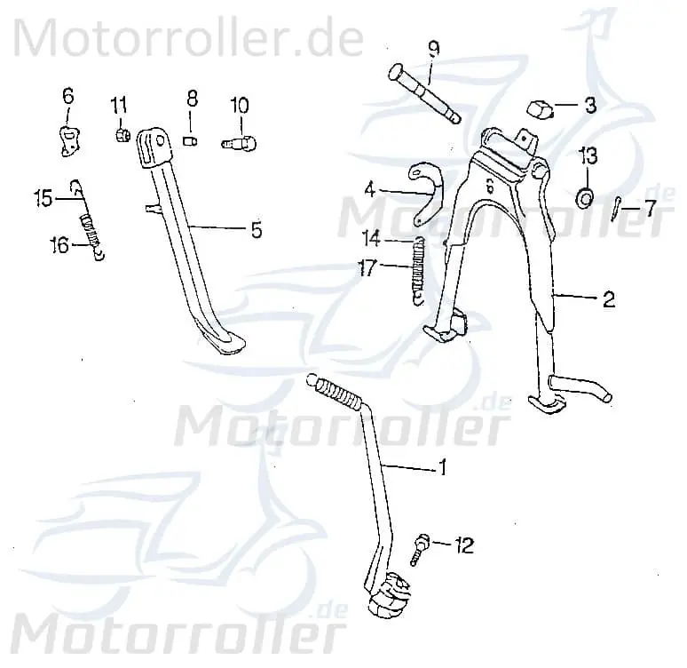Markenprodukt SMC Chopper 125 Seitenständerfeder 125ccm 4Takt 97506-14055-B innen Rückholfeder Quad 250 Mokick Ersatzteil Service Inpektion