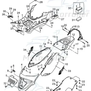 PGO PMX 50 Deckel Kappe Verkleidung 50ccm 2Takt P2625010000 Schutz Blende Abdeckung Haube Abdeckhaube Schutzhaube Überdeckung Scooter Wochenendangebot