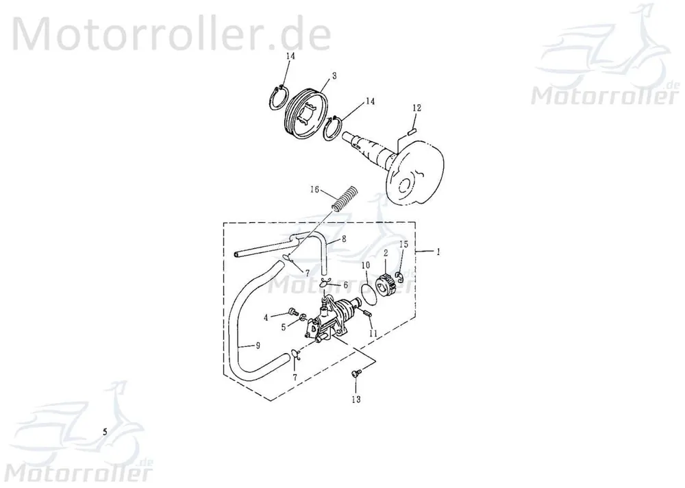 Knallerangebot Jinlun Fighter 50 JL50QT 5 Schlauch Ölschlauch 50ccm 4Takt YYGY0500-1102-A 9×5×950mm Öltank Scooter Ersatzteil Service Inpektion