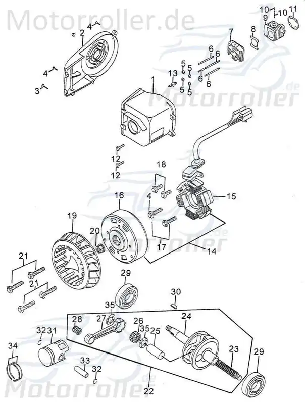 Sale PGO Zylinderverkleidung 110ccm-2Takt PMX 110 Zylinderhaube P0042100000 Zylinder-Abdeckung Kühlhaube Zylinder-Verkleidung Zylinderdeckel