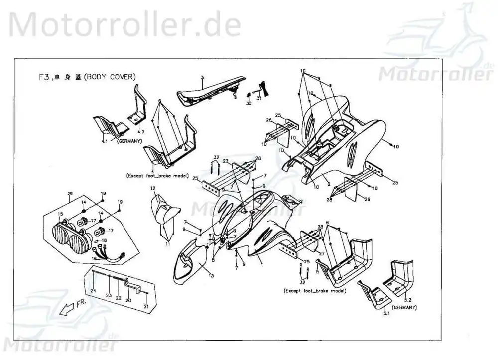 Neu Im Sortiment Frontverkleidung (110/150) blau (4U) X0625E004U0