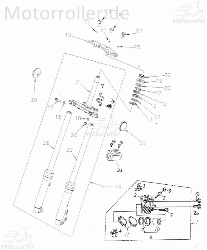 Sichere Zahlung Adly RT 50 Road Trace Bolzen 50ccm 2Takt 92002-10034-19 10x34.4mm Stehbolzen Gewindebolzen Zapfen Gewindestift Arretierbolzen Motorrad