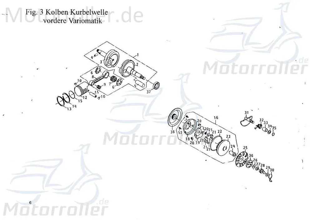 PGO Stift Star 50 Bolzen Passstift Nietstift 50ccm 2Takt Pass-Stift PGO 50ccm-2Takt Scooter Star 50 2 Ersatzteil Service Inpektion Sonderaktion