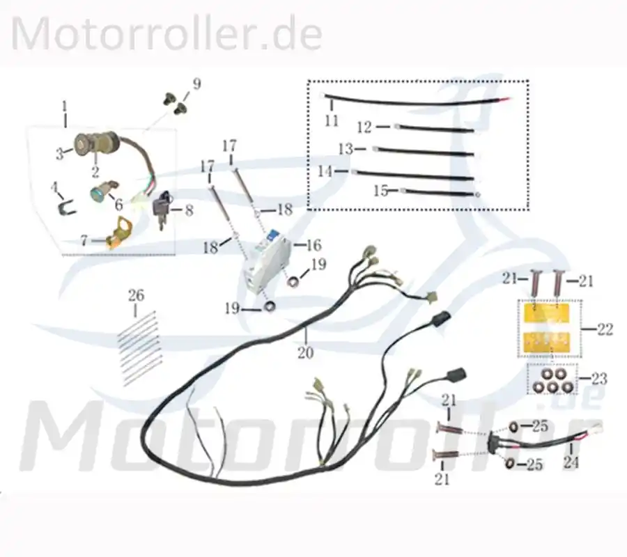 Günstig Jonway Galactica 2.0 Electro Kabel 50ccm elektro 1070210-6 Batterieverbindung 570mm Stromkabel Stromleitung Elektrokabel Elektroleitung