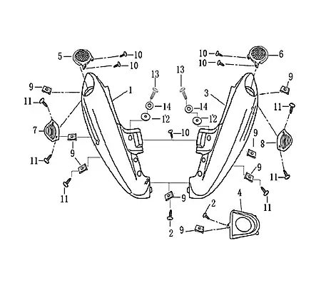 Rex Milano 125 Heckverkleidung Seitenteil 50ccm 4Takt 706667 Seitenverkleidung Seitenabdeckung Heckabdeckung Heck-Verkleidung links Markenware
