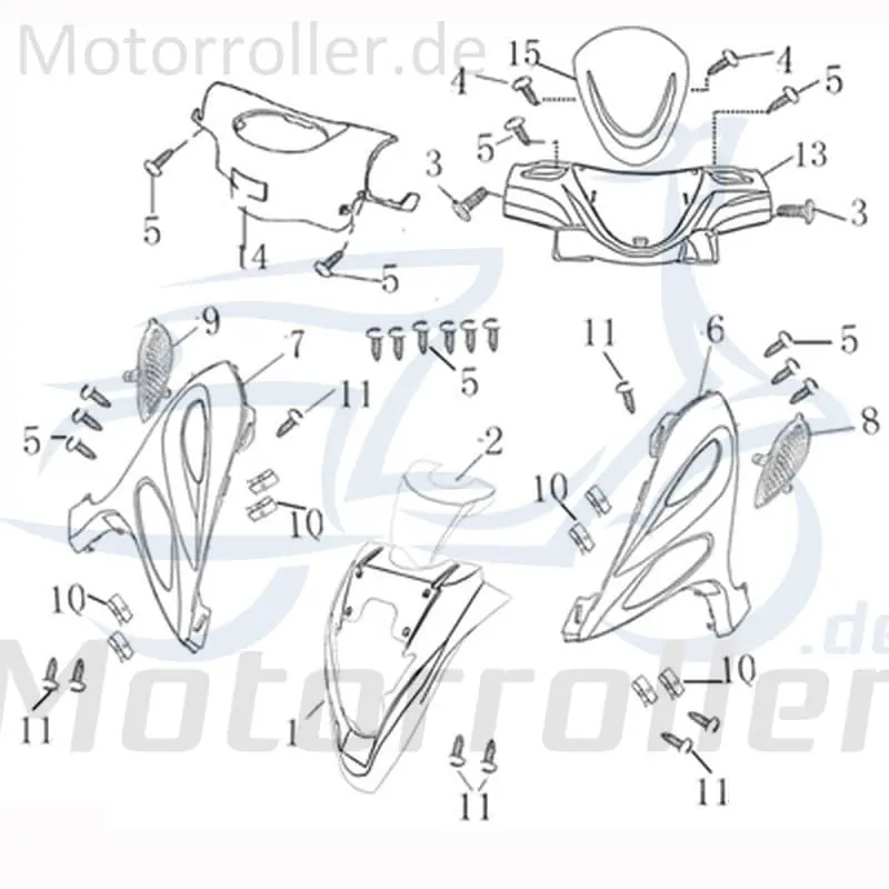 Kreidler Florett RS 50 DD Frontverkleidung 50ccm 2Takt 1020216-1 silber links Frontschürze Frontmaske Front-Cover Lenkerverkleidung Garantierte Lieferung