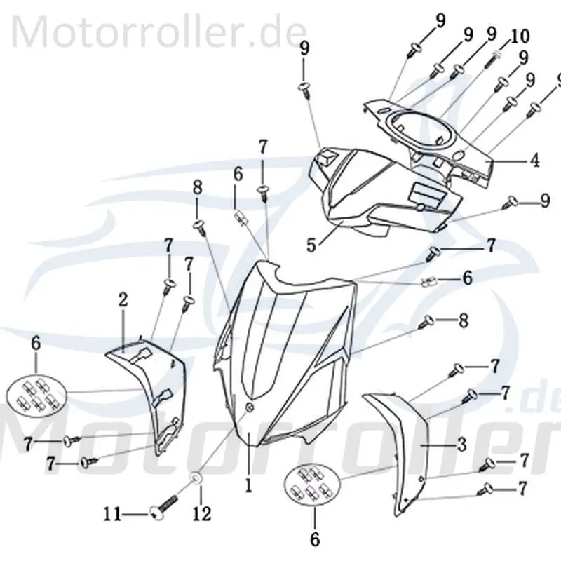 Online Kaufen Jonway Galactica 2.0 RC 50 Lenkerverkleidung 50ccm 2Takt 1020801 Frontverkleidung Frontschürze Frontmaske Lenkerabdeckung Front-Cover
