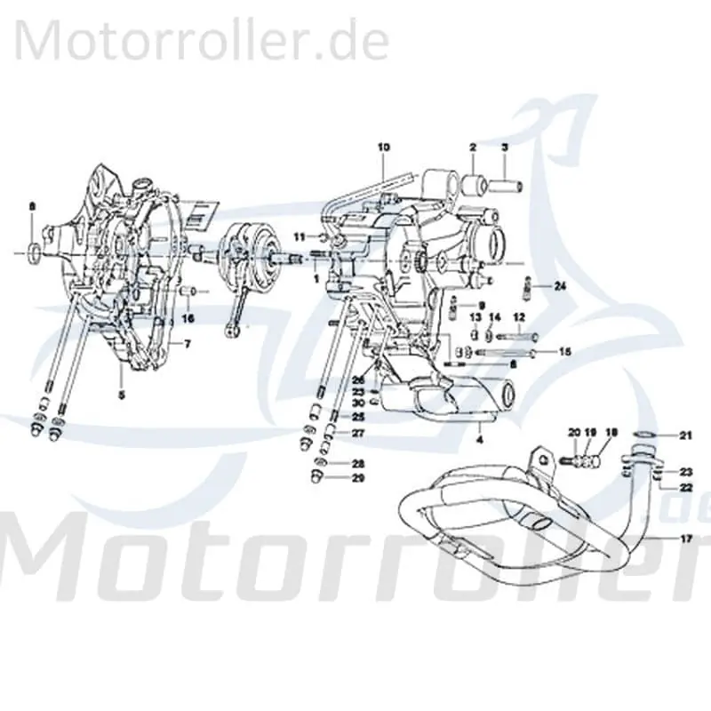 Bestpreis Kreidler STAR Deluxe 4S 125 Kurbelgehäuse 125ccm 4Takt 720029 Motorgehäuse Motorblock 125ccm-4Takt Scooter LML Ersatzteil Service