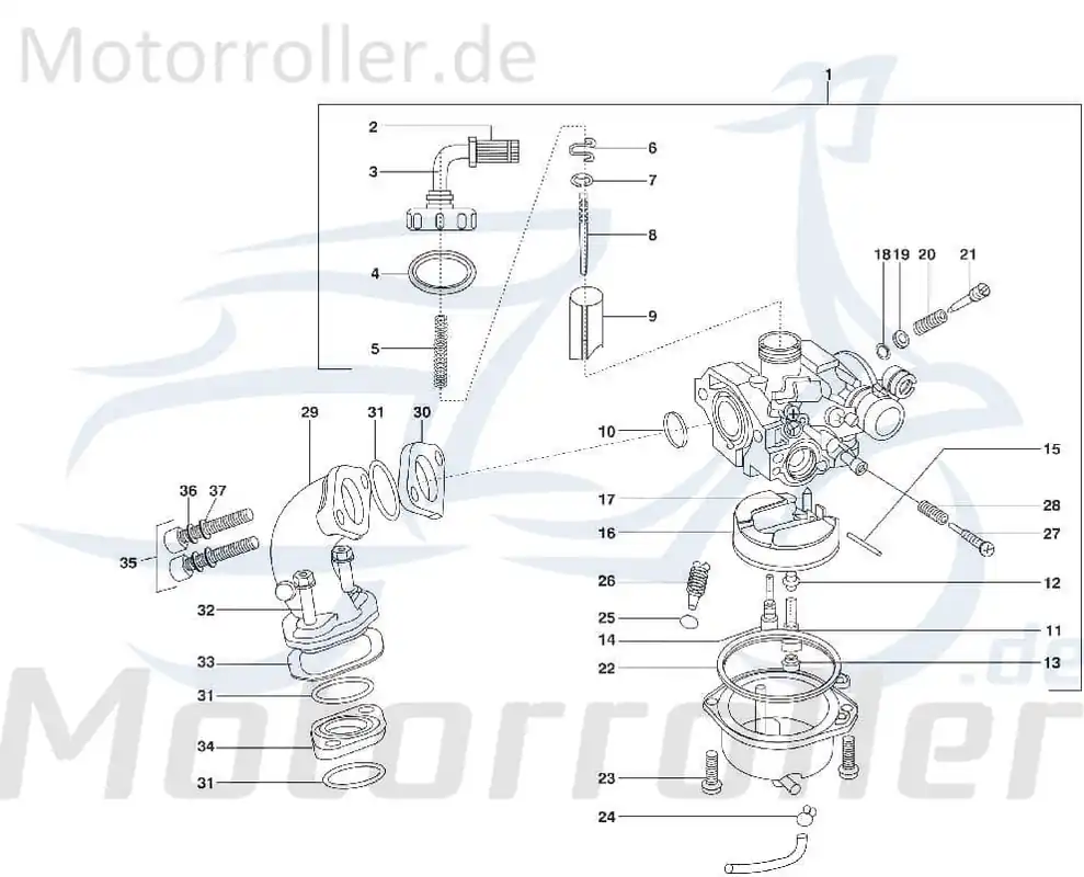 Kreidler STAR Deluxe 4S 125 Zerstäuber 125ccm 4Takt 720101 125ccm-4Takt Scooter LML Ersatzteil Service Inpektion Direktimport Neuheit
