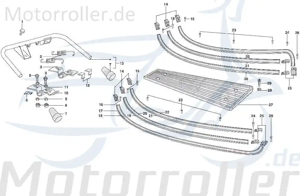 Hauptständer Motorroller LML Standfuß SF522-0846 Top-Preis