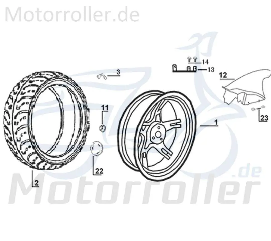 Neue Kollektion Kreidler Galactica 3.0 LC 50 DD Felge hinten 741489 Hinterrad-Felge Hinterradfelge Hinter-Rad Heck-Rad 50ccm-2Takt Scooter