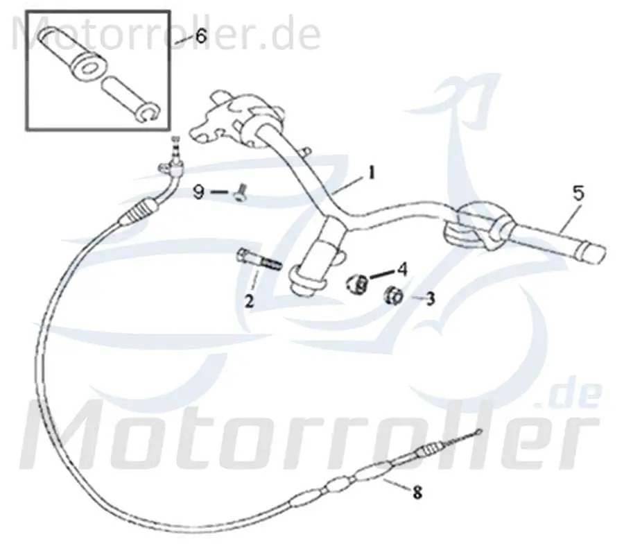 Aktuell Kreidler Galactica 3.0 LC 50 DD Lenker 741529 Lenkung Lenkstange Zweiradlenker Rollerlenker Scooter Original Ersatzteil