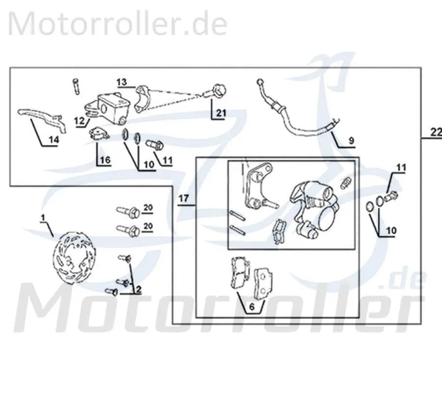 Kreidler Galactica 3.0 LC 50 DD Bremssattelschraube 50ccm 2Takt 741587 M8x35mm 50ccm-2Takt Scooter Ersatzteil Service Inpektion Bestseller