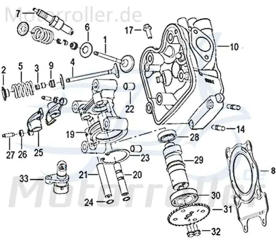 Kreidler Insignio 125 2.0 Dichtung Zylinderkopf 125ccm 4Takt 750009 Zylinderkopf-Dichtung Kopfdichtung 125ccm-4Takt Scooter Qingqi Markenware