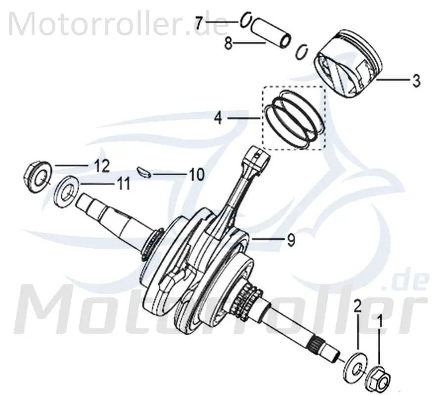 Top-Angebot Kreidler Insignio 125 2.0 Kolbenbolzen 125ccm 4Takt 750081 Piston-Pin Kolben-Bolzen Pleuelbolzen Pleuel-Bolzen Pistonpin