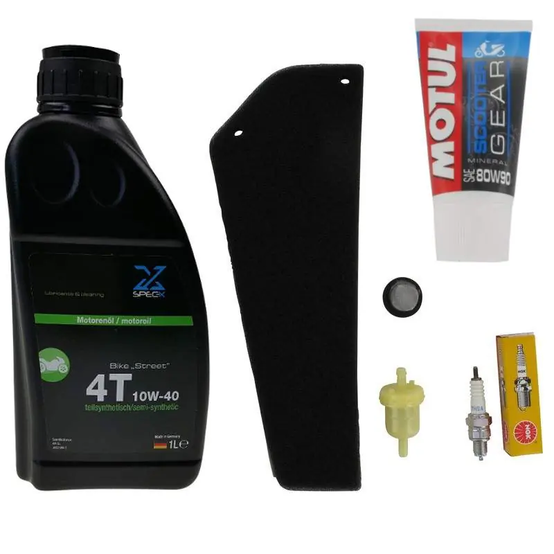 Rabatt Rex RS400 50cc Reparatur-Set Service-Kit 50ccm 4Takt Service-Set Inspektions-Set Pflege-Set 139QMB JSD50QT-13 4T 139QMA
