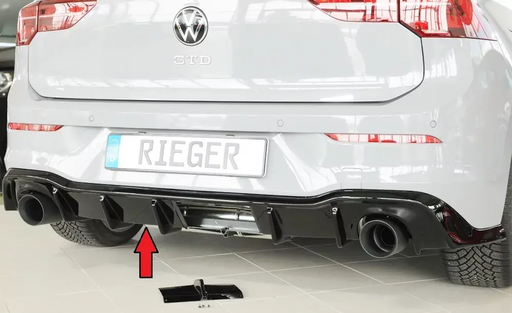 Rieger Heckeinsatz passend für VW Golf 8 GTI 5-tür. 08.20-03.24 Zertifiziert