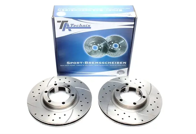 TA Technix Sport Bremsscheiben Satz Vorderachse passend für Mitsubishi Pajero I / Pajero I Canvas Top Letzte Chance
