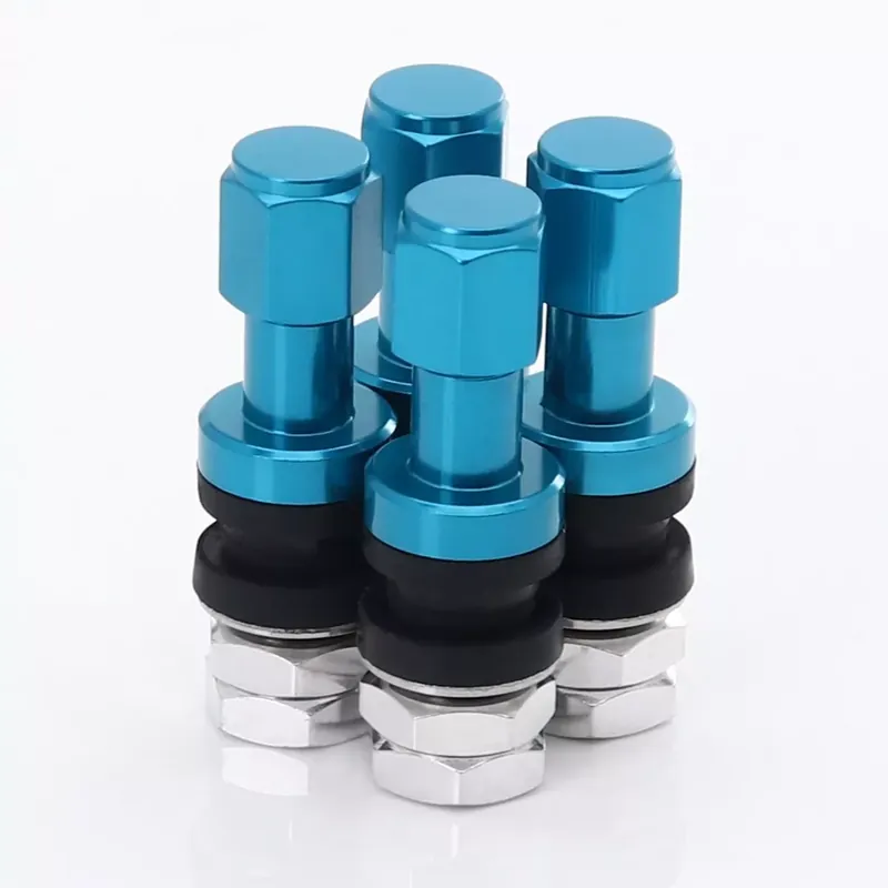 Satz Aluminium Felgenventile JR v2 Blau Neuheit