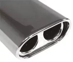 Finale Aktion FOX Anschweißendrohr Typ 58 135x80 mm / Länge 300 mm – oval, eingerollt & abgeschrägt mit Doppelrohr-Absorber