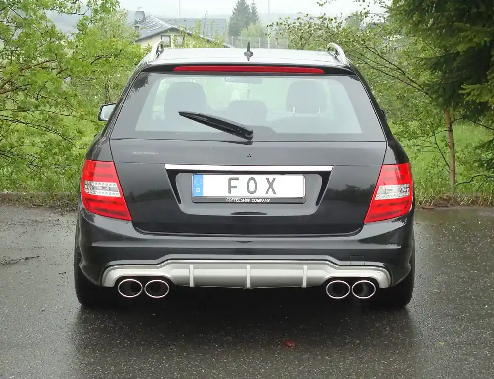 FOX Endschalldämpfer passend für Mercedes C-Klasse W204 4-Zylinder mit C63 Diffusor Finale Aktion