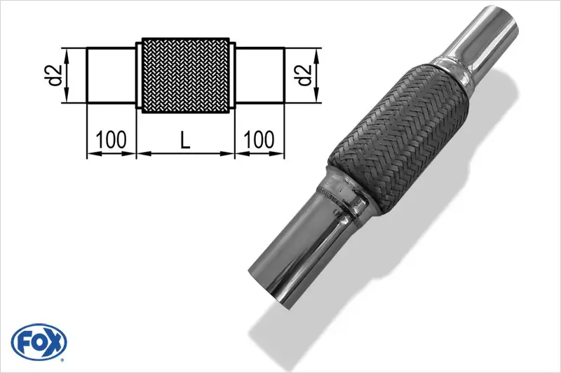 FOX Flexibles Rohr Interlock Edelstahl Ø40mm - Länge 100mm Beliebt