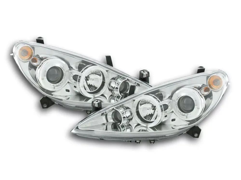 FK Automotive Angel Eyes Scheinwerfer Set chrom passend für Peugeot 307 01-06 Bestpreis