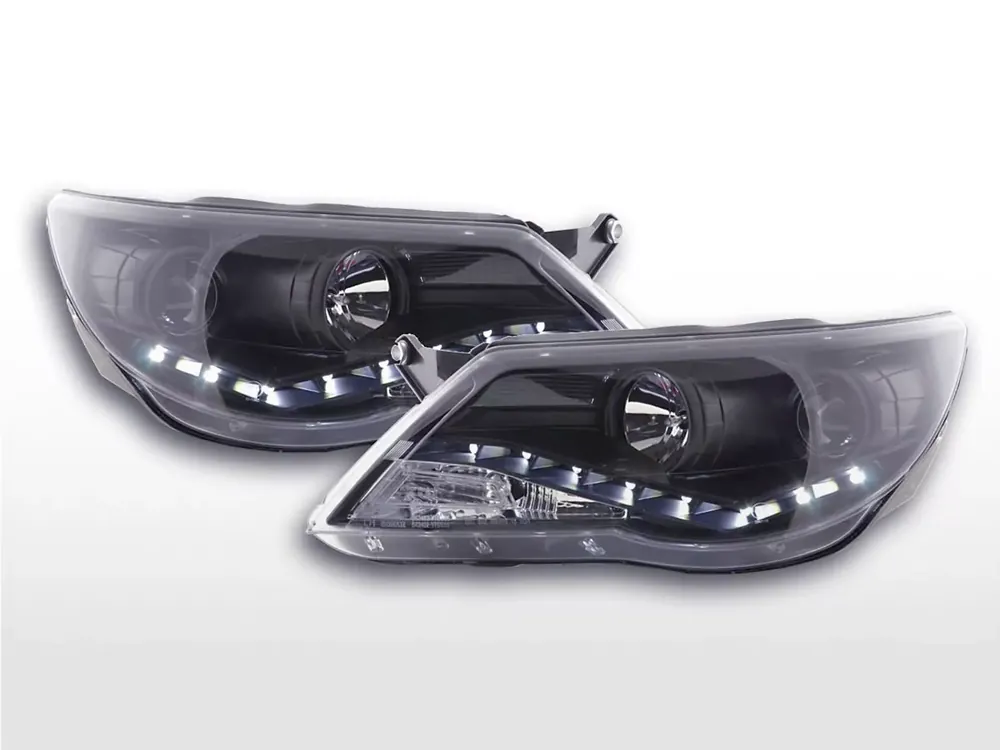 Daylight LED Scheinwerfer Set passend für VW Tiguan 5N 07-11 Rechtslenker schwarz Billig