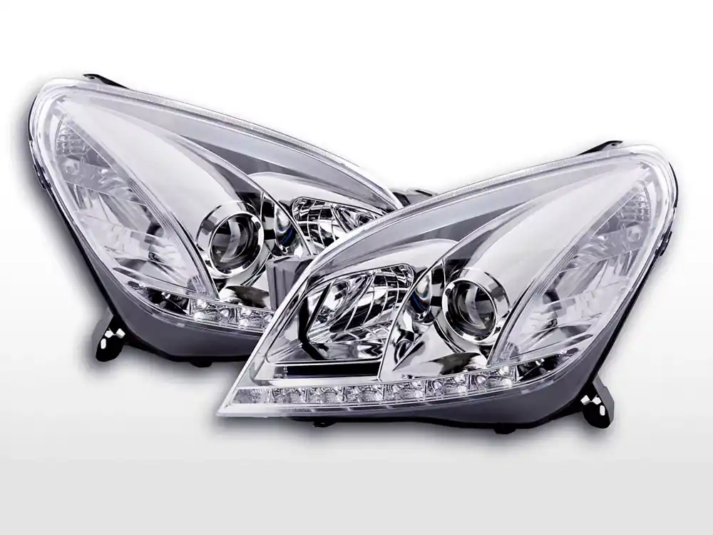 Mega-Angebot Scheinwerfer Set Daylight LED TFL-Optik passend für Opel Astra H 04-10 chrom
