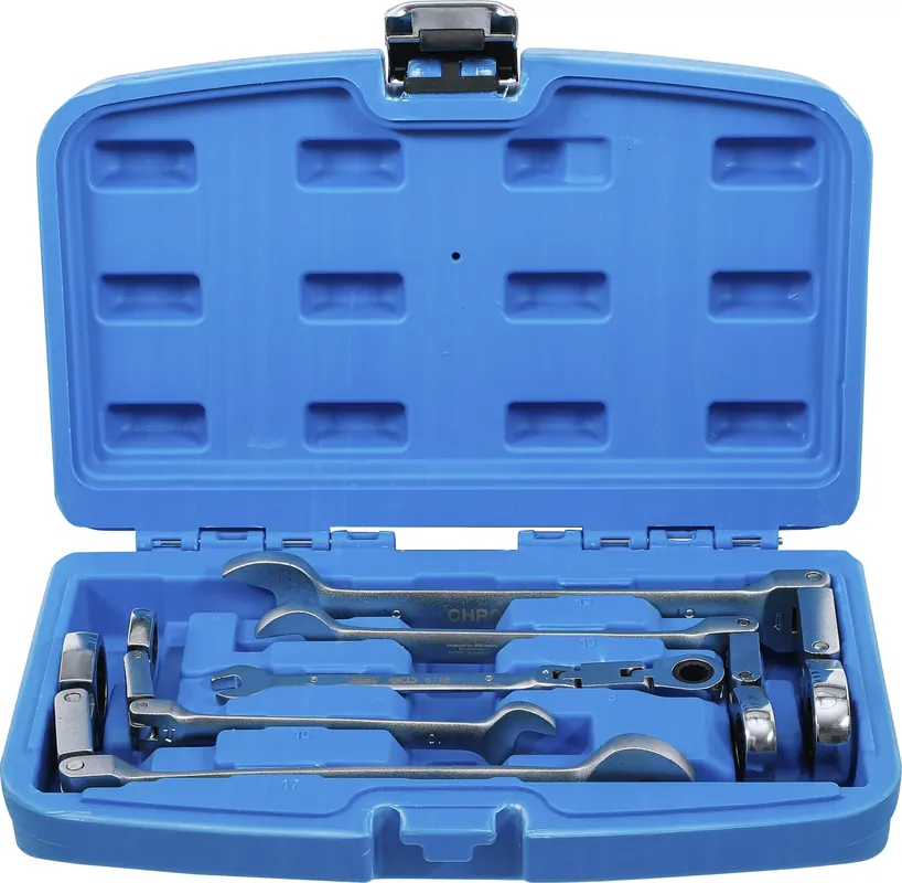 BGS Doppelgelenk-Ratschenring-Maulschlüssel-Satz abwinkelbar SW 8–19 mm 5-tlg. Mega-Angebot