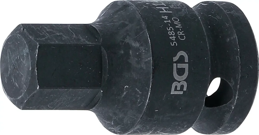 BGS Kraft-Bit-Einsatz Innensechskant 14 mm, Länge 42 mm, Innenvierkant 12,5 mm (1/2") Top-Preis