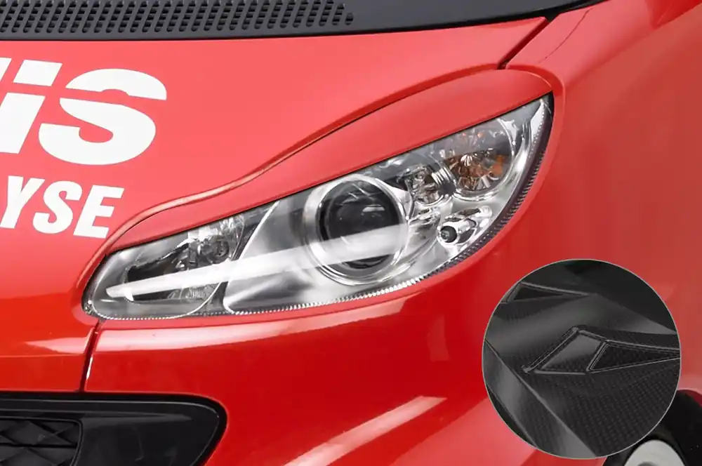 Scheinwerferblenden Carbon Look passend für Smart 451 SB111-C Hochglanz Finale Aktion