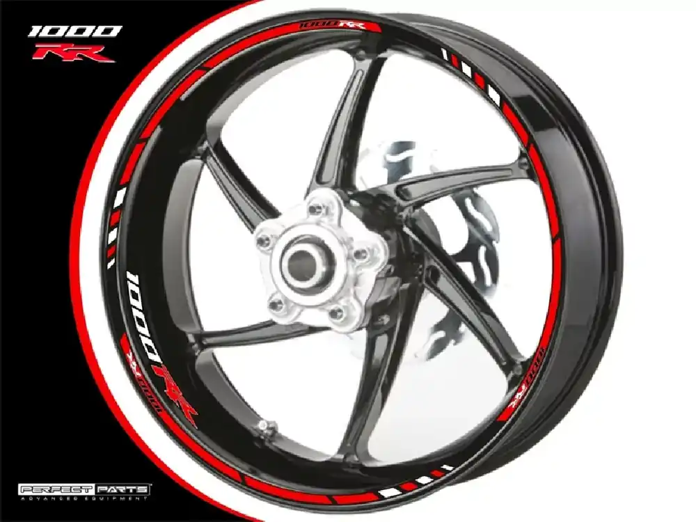 Felgenrandaufkleber passend für Honda CBR1000RR rot-weiß Kracherpreis