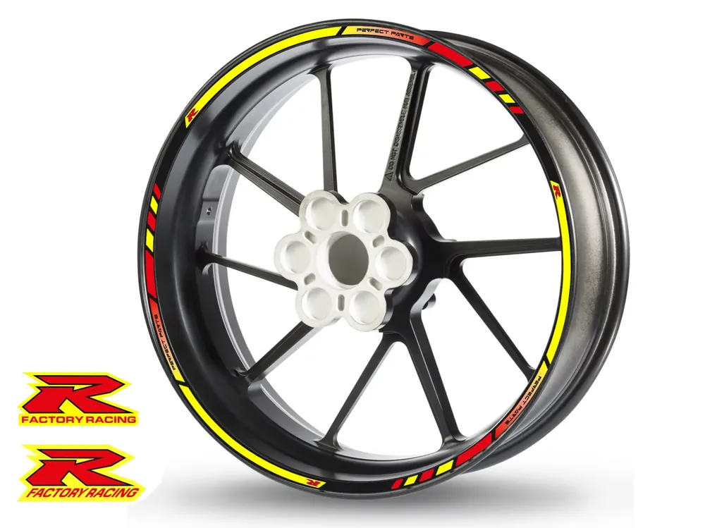 Markenware Felgenrandaufkleber GP RACE mit Racing R neon-rot