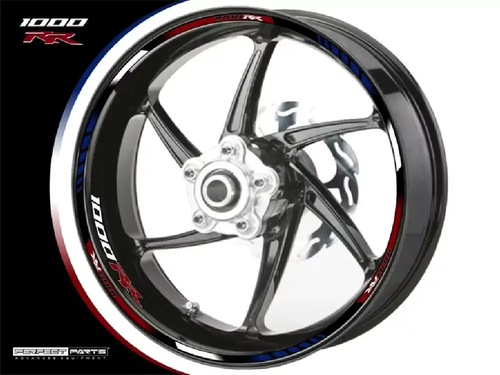 Felgenrandaufkleber passend für Honda CBR1000RR rot-weiß-blau Neue Ware